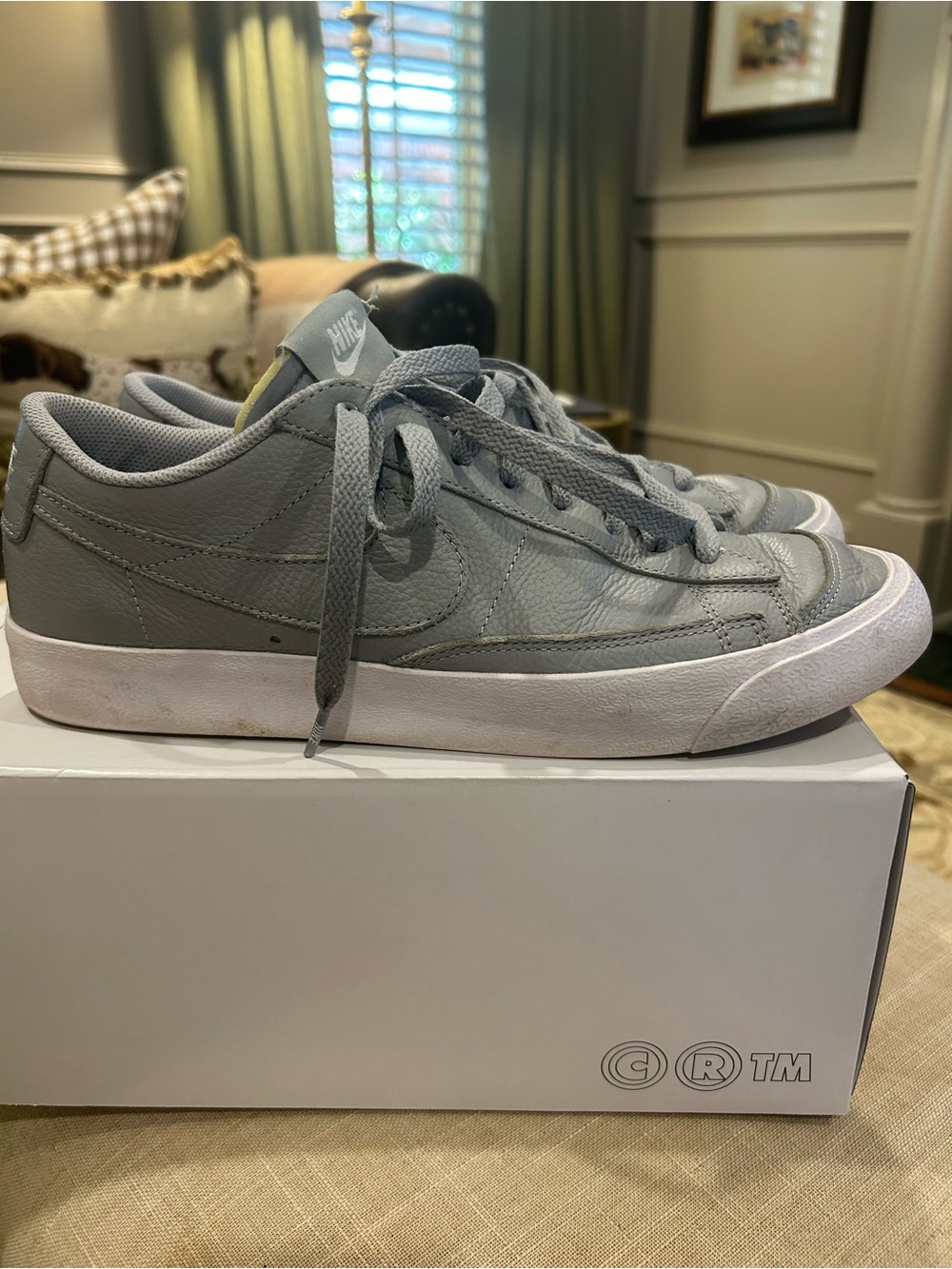 Nike Custom by You Blazer Grey Low-Top Leather Sneakers